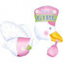 Multi-Balloon It's a Girl Stork foil balloon p